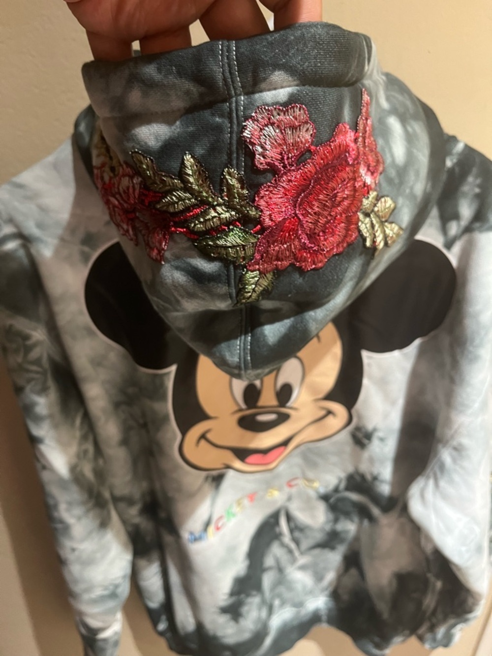 Civil Regime Disney Mickey Mouse Hoodie NWT Tie Dye Rose Embroidery Medium M Rar